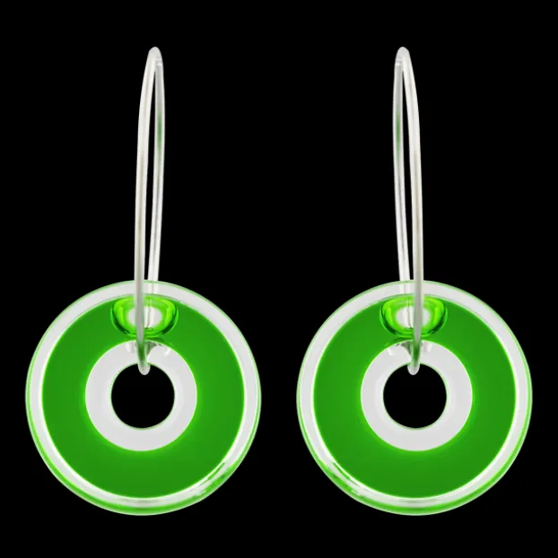 Boucles d'oreilles en verre souffle - Donut transparent