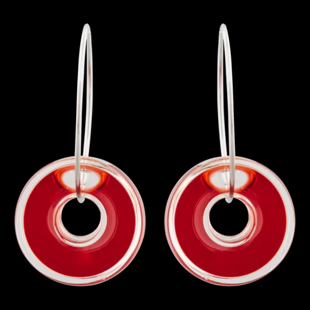 Boucles d'oreilles en verre souffle - Donut transparent