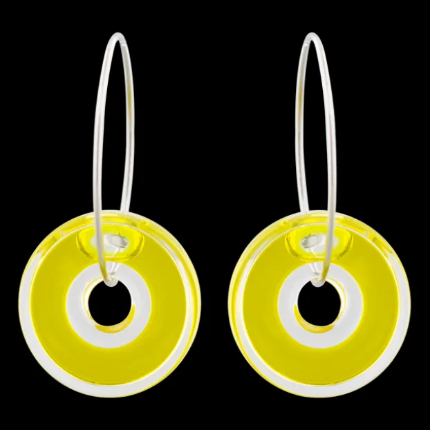 Boucles d'oreilles en verre souffle - Donut transparent